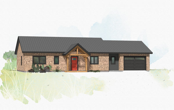 Point Tupper Project 3 Bedroom House Passive Home Plan with Garage and Breezeway Mudroom