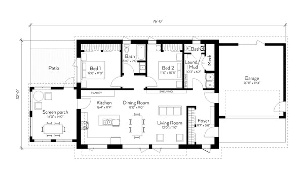 1344 SF - Gooseberry Cove
